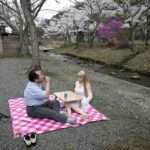 man having picnic with sex robot